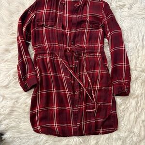 Old Navy Burgundy Plaid Dress